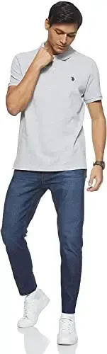 U.S. Polo Assn. Men's Classic Polo Shirt, Two-Button Closure Pique Polo Shirt, Summer Fashion Golf Shirt - 6
