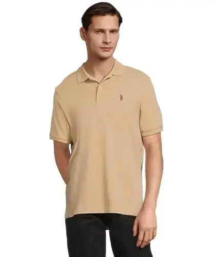 U.S. Polo Assn. Men's Classic Polo Shirt, Two-Button Closure Pique Polo Shirt, Summer Fashion Golf Shirt - U.S. POLO ASSN.
