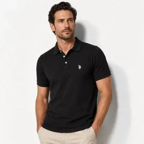 U.S. Polo Assn. Men's Classic Polo Shirt, Two-Button Closure Pique Polo Shirt, Summer Fashion Golf Shirt | Two-Button Closure Pique Polo Shirt, Summer Fashion Golf Shirt - 2