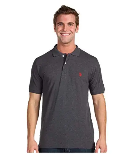 U.S. Polo Assn. Men's Classic Polo Shirt, Two-Button Closure Pique Polo Shirt, Summer Fashion Golf Shirt | Two-Button Closure Pique Polo Shirt, Summer Fashion Golf Shirt 
