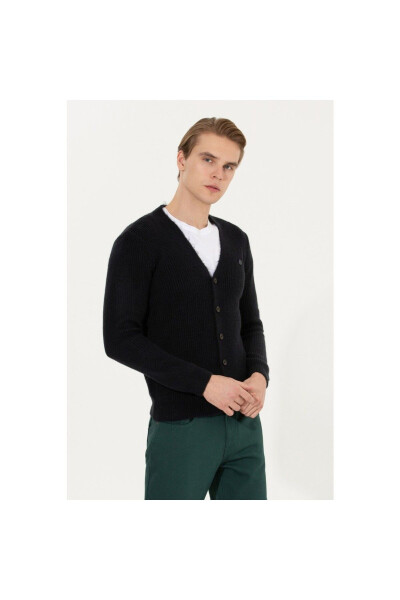 U.S. Polo Assn. Men's Navy Knit Cardigan - 3