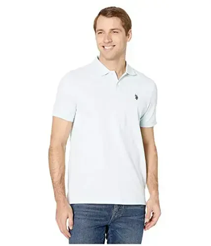 U.S. Polo Assn. Men's Solid Cotton Pique Polo with Small Pony - 1