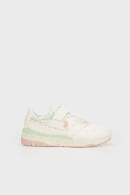 U.S. Polo Cırtlı Sneaker Ayakkabı Erkek Çocuk AYAKKABI MARTELL JR 4FX - Bej-Yeşil-Pembe - 1