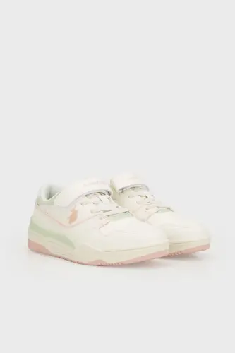 U.S. Polo Cırtlı Sneaker Ayakkabı Erkek Çocuk AYAKKABI MARTELL JR 4FX - Bej-Yeşil-Pembe - 3