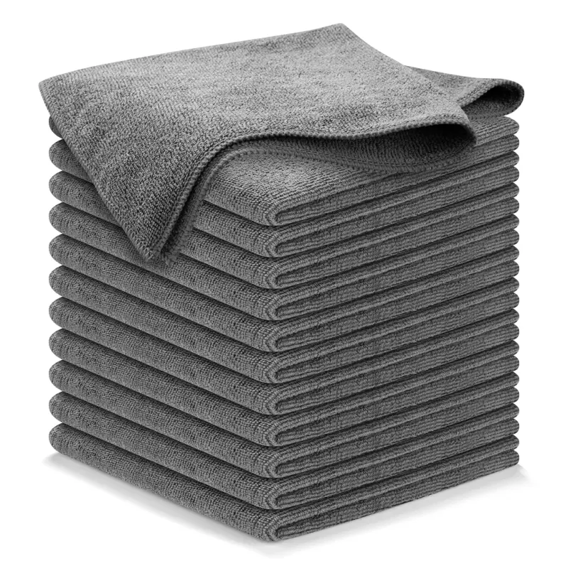USANOOKS Microfiber Oshxona, Uy va Avtomobilni Tozalash Dastgohi uchun Mato - Kulrang - 12 Tali Paket - 1