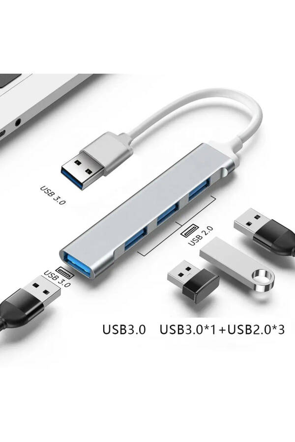 Usb 3.0 4 Port Multi Splitter Adapter Multiplier Hub Pc Multiplexer - 2