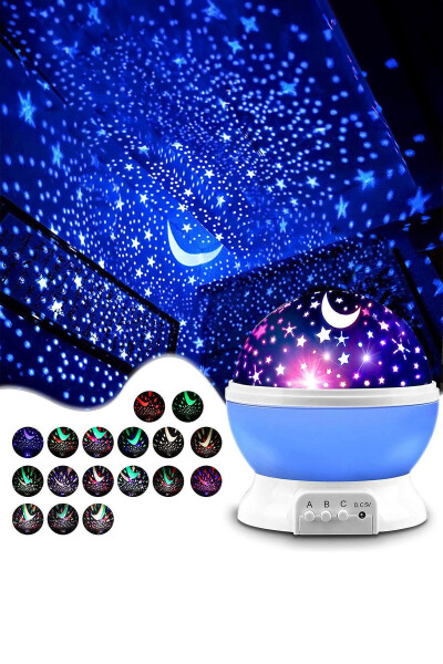 USB and Battery Powered Projector Night Light with Children's Images for Baby and Children's Room - 1