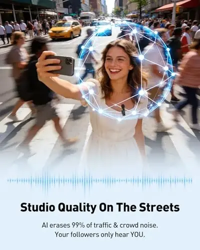 USB C Lavalier Microphone Wireless AI Noise Cancellation Mini Mic for Type-C Android, iPhone 17/16/15, Tablet, PC, Video Recording Clip-on Mics with Rotatable Clip, Ideal for TikTok, YouTube, Podcast - GoorDik (1)