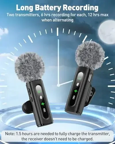 USB C Lavalier Mikrofoni Simsiz Mini Mikrofon Android Telefon/Planshet/Kompyuter uchun Tip-C Aylanadigan Klip va Shovqinni Yo'q qiluvchi Yozuvli Klip Yopishtirish Mikrofonlari, Vlog Tiktok Youtube Podkast Kontent Yaratuvchilar uchun Ideal - 5