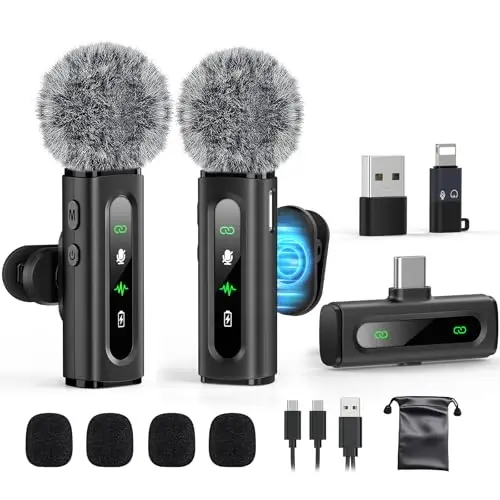 USB C Lavalier Microphone Wireless Mini Mic for Type-C Android Phone/Tablet/PC Video Recording Clip-on Mics with Rotatable Clip&Denoise Recording, Ideal for Vlog Tiktok Youtube Podcast Content Creator - 6