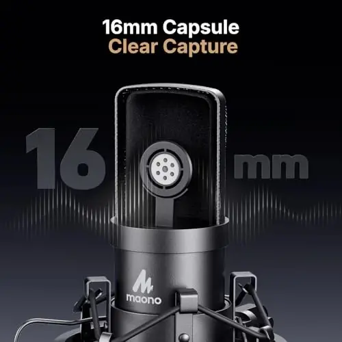USB Mikrofon, MAONO 192KHZ/24Bit Plug & Play PC Kompyuter Podkast Kondensator Kardiyoid Metal Mikrofon Toʻplami Professional Ovoz Chipseti bilan Yozuv, Oʻyin, Ashula Aytish, YouTube (AU-A04) uchun - 4