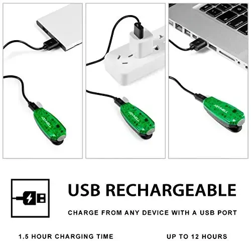USB перезаряжаемые светодиодные фонари безопасности (2 шт.) - стробоскопы с клипсой для бегунов, трусцой, ходьбы, детей, собак, велосипедные задние фонари - аксессуары повышенной видимости для светоотражающего снаряжения - 2