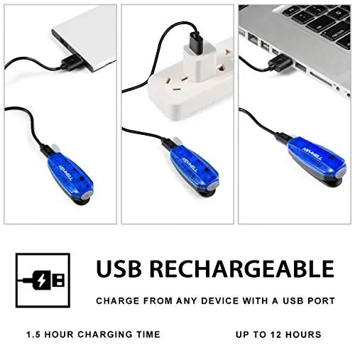 USB Rechargeable LED Safety Lights (2 Pack) - Clip on Strobe Running Lights for Runners, Joggers, Walkers, Kids, Dogs, Bike Tail Lights - High Visibility Accessories for Reflective Gear - KEYWELL (1)