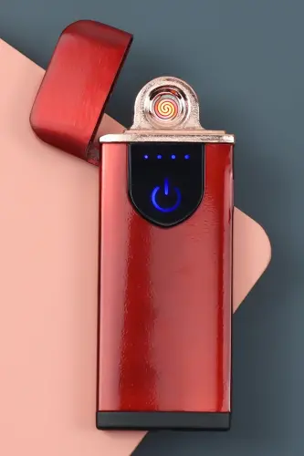 USB Rechargeable Touch Flameless Electronic Lighter-Red - TRENDMIYA (1)