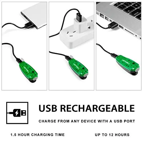 USB-C Rechargeable LED Safety Lights (2 Pack) - Clip on Strobe Running Lights for Runners, Joggers,Walkers,Kids,Dogs,Bike Tail Lights - High Visibility Accessories for Reflective Gear - 2