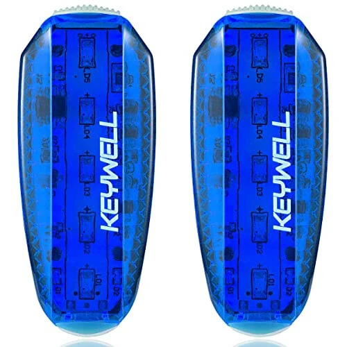 USB Rechargeable LED Safety Lights (2 Pack) - Clip on Strobe Running Lights for Runners, Joggers,Walkers,Kids,Dogs,Bike Tail Lights - High Visibility Accessories for Reflective Gear - KEYWELL