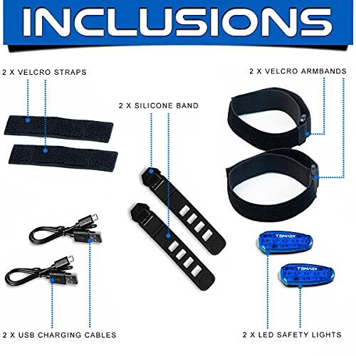 USB Rechargeable LED Safety Lights (2 Pack) - Clip on Strobe Running Lights for Runners, Joggers,Walkers,Kids,Dogs,Bike Tail Lights - High Visibility Accessories for Reflective Gear - 7