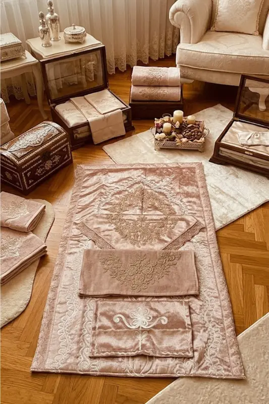 Ushbu Poyafzal Jamoat Hojatxonlar Toʻplami Frantsuz Gipzyorlar 4 Sht Jamoat Hojatxonlar Toʻplami Nikoh Jamoat Hojatxonlari - ÇT ÇEYIZCI TEKSTIL