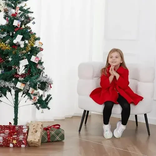 USKIDKK Toddler Baby Girl Clothes Jacket Coat Long Sleeve Solid Color Buttons Dress Coat Fall Winter Outfit - 6