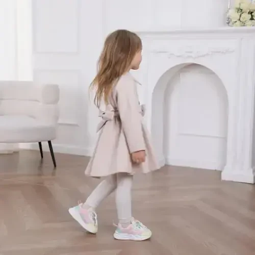 USKIDKK Toddler Baby Girl Clothes Jacket Coat Long Sleeve Solid Color Buttons Dress Coat Fall Winter Outfit - 4