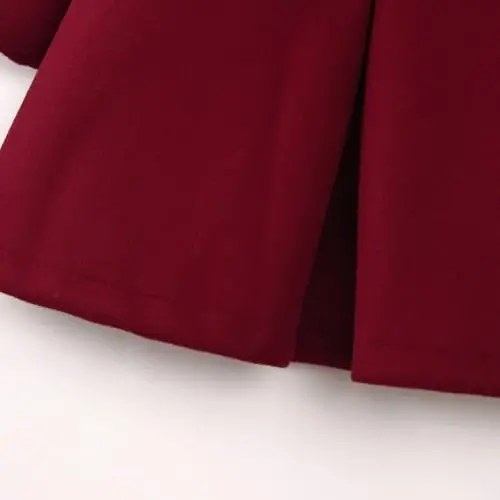 USKIDKK Toddler Baby Girl Clothes Jacket Coat Long Sleeve Solid Color Buttons Dress Coat Fall Winter Outfit - 6