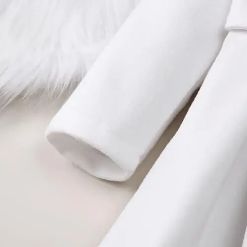 USKIDKK Toddler Baby Girl Clothes Jacket Coat Long Sleeve Solid Color Buttons Dress Coat Fall Winter Outfit - USKIDKK (1)