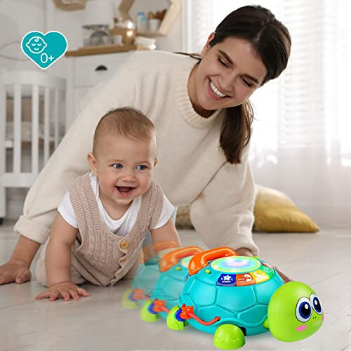 Ussybaby Baby Crawling Toys 6 to 12 Months, Baby Turtle Musical Toys for 12-18 Months, Phone Hand Drum Toy, Baby Toys 7 8 9 10 11 Months 1-2 Year Old Toys Infant, Baby Boy Girl Gift - 6