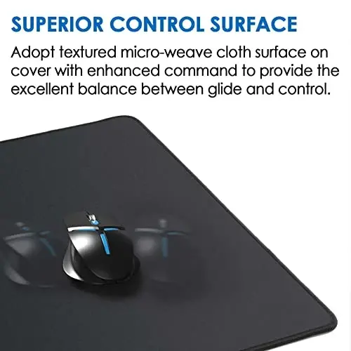 KTRIO Large Gaming Mouse Pad Desk Mat, Superior Micro-Weave Cloth for Precise Mouse Control, Non-Slip Rubber Base, Stitched Edges, Water-Resistant, for Gamer, Office & Home, 35.4