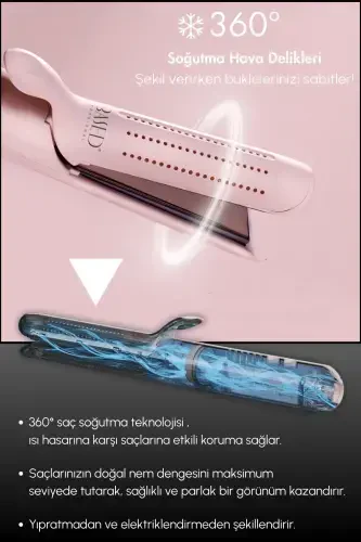 Утюжок для волос и плойка Air Duo-2-в-1 - Цвет: Розовая вода - Титановая пластина - UBASED (1)