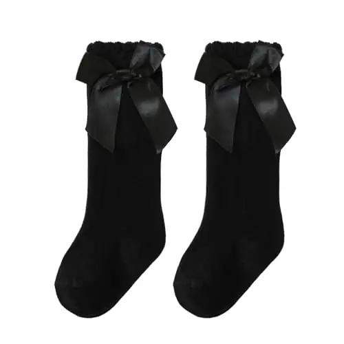 UTTPLL Baby Girls Bow Tizzadan Yuqori Paypoqlar Bolalar Leggingslari Volanli Forma Paypoqlari Uzun Paxta Naychali Paypoqlar Go'dak Kiyim Paypoqlari - MODAZONE