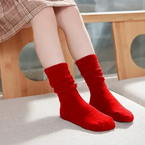 UTTPLL Girls Slouch Socks Toddler Cotton Athletic Stockings Uniform Knee High Tube Socks Little Kids Long Boot Crew Socks - 3
