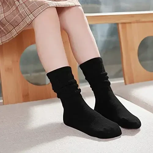 UTTPLL Girls Slouch Socks Toddler Cotton Athletic Stockings Uniform Knee High Tube Socks Little Kids Long Boot Crew Socks - 3