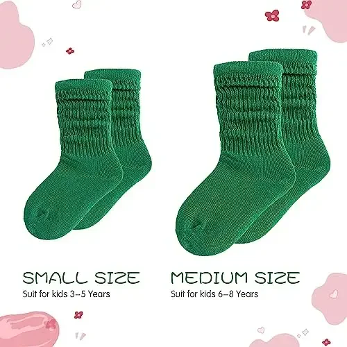UTTPLL Girls Slouch Socks Toddler Cotton Athletic Stockings Uniform Knee High Tube Socks Little Kids Long Boot Crew Socks - 2