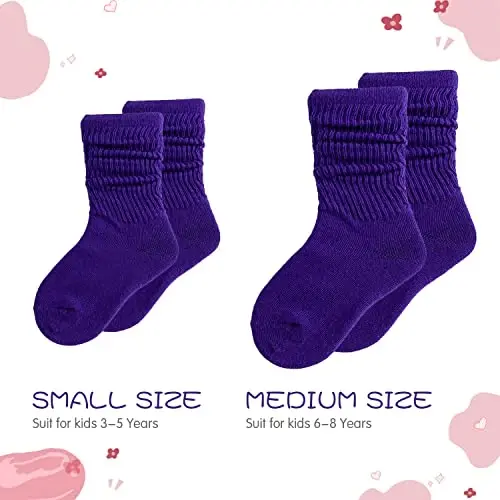 UTTPLL Girls Slouch Socks Toddler Cotton Athletic Stockings Uniform Knee High Tube Socks Little Kids Long Boot Crew Socks - 2