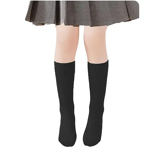 UTTPLL Girls Slouch Socks Toddler Cotton Athletic Stockings Uniform Knee High Tube Socks Little Kids Long Boot Crew Socks - 5