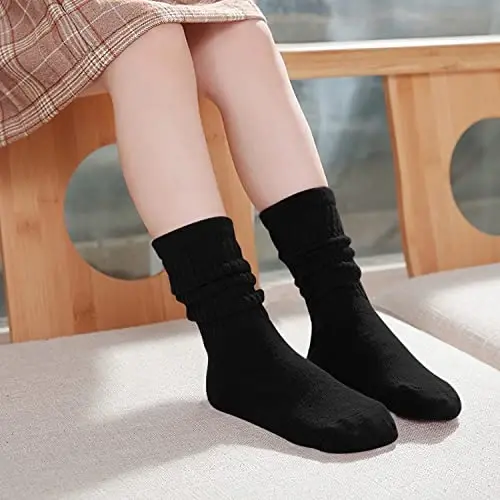 UTTPLL Girls Slouch Socks Toddler Cotton Athletic Stockings Uniform Knee High Tube Socks Little Kids Long Boot Crew Socks - 3