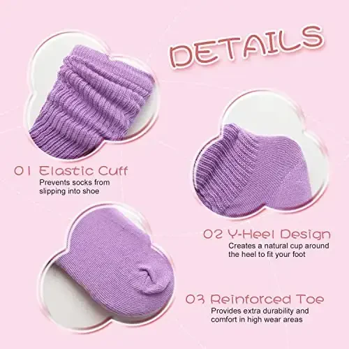 UTTPLL Girls Slouch Socks Toddler Cotton Athletic Stockings Uniform Knee High Tube Socks Little Kids Long Boot Crew Socks - 7