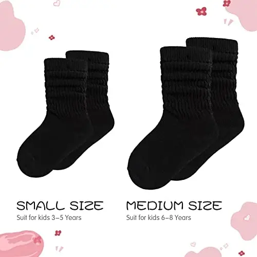 UTTPLL Girls Slouch Socks Toddler Cotton Athletic Stockings Uniform Knee High Tube Socks Little Kids Long Boot Crew Socks - 2