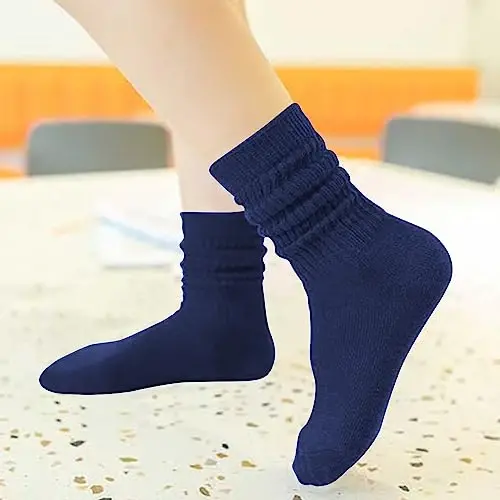 UTTPLL Girls Slouch Socks Toddler Cotton Athletic Stockings Uniform Knee High Tube Socks Little Kids Long Boot Crew Socks - 4