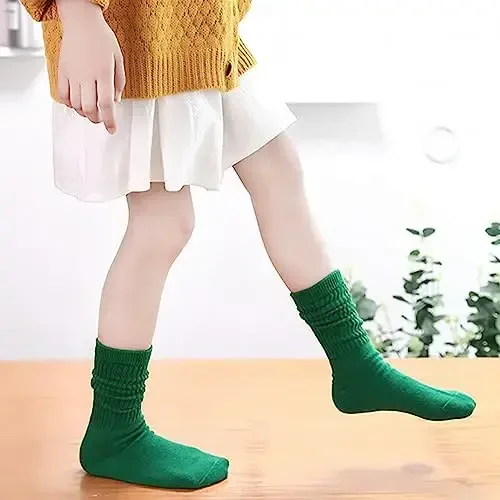 UTTPLL Girls Slouch Socks Toddler Cotton Athletic Stockings Uniform Knee High Tube Socks Little Kids Long Boot Crew Socks - 3