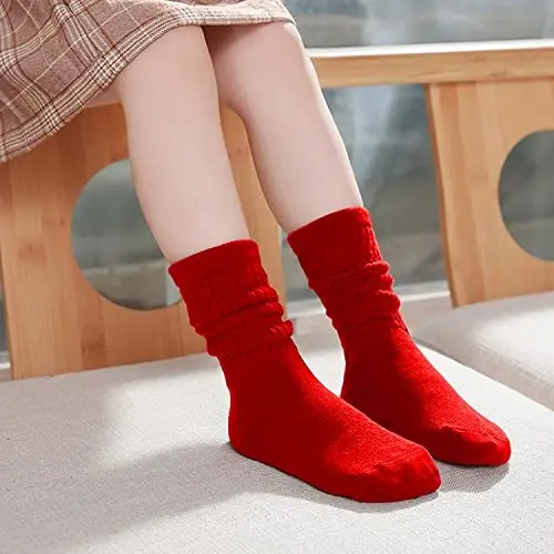 UTTPLL Girls Slouch Socks Toddler Cotton Athletic Stockings Uniform Knee High Tube Socks Little Kids Long Boot Crew Socks - 3