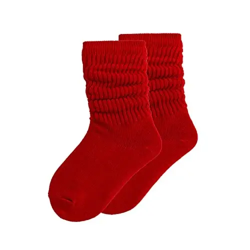 UTTPLL Girls Slouch Socks Toddler Cotton Athletic Stockings Uniform Knee High Tube Socks Little Kids Long Boot Crew Socks 