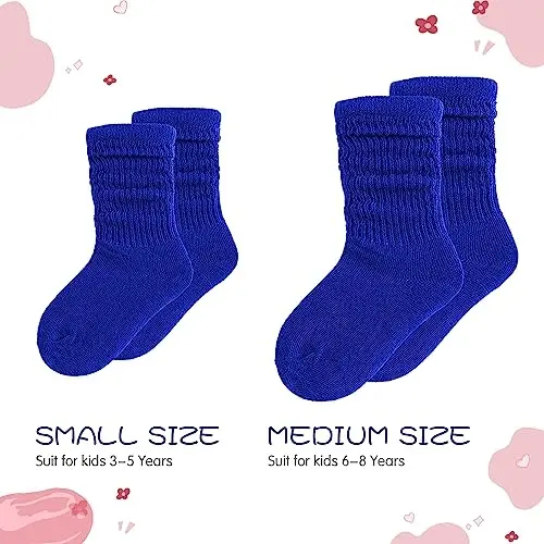 UTTPLL Girls Slouch Socks Toddler Cotton Athletic Stockings Uniform Knee High Tube Socks Little Kids Long Boot Crew Socks - 2