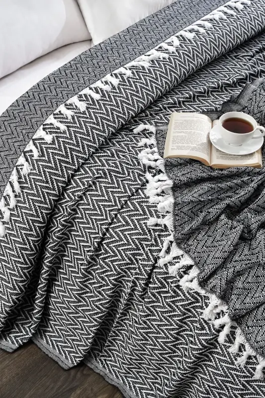 Уважаемый Модель Черный Двуспальный Покрывало 1600гр. 200x230см - 3