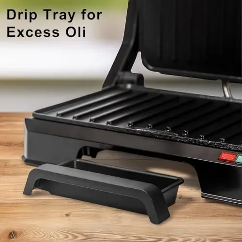UVFAST Small Panini Press Grill Sandwich Maker, Electric 3 in 1 Panini Sandwich Maker Grill, Open 180 Degrees for grill indoor, Perfect for Grilling Steaks, Burger, Sandwich, Non-stick Pan, Black - 5