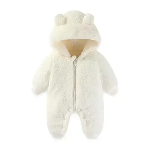 UVIPC Baby Newborn Bear Fleece Snowsuit Winter Coat Warm Hooded Jumpsuit for Baby boy girl - 1