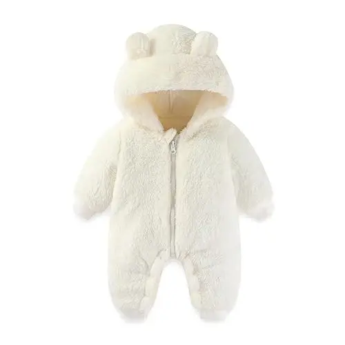 UVIPC Baby Newborn Bear Fleece Snowsuit Winter Coat Warm Hooded Jumpsuit for Baby boy girl 