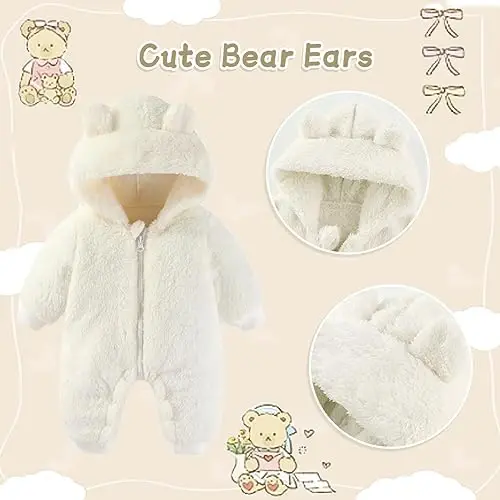 UVIPC Chaqaloq Yangi Tug'ilgan Ayiq Flys Qishki Palto Issiq Kapşonlu Jumsuit Bola uchun qiz - UVIPC (1)