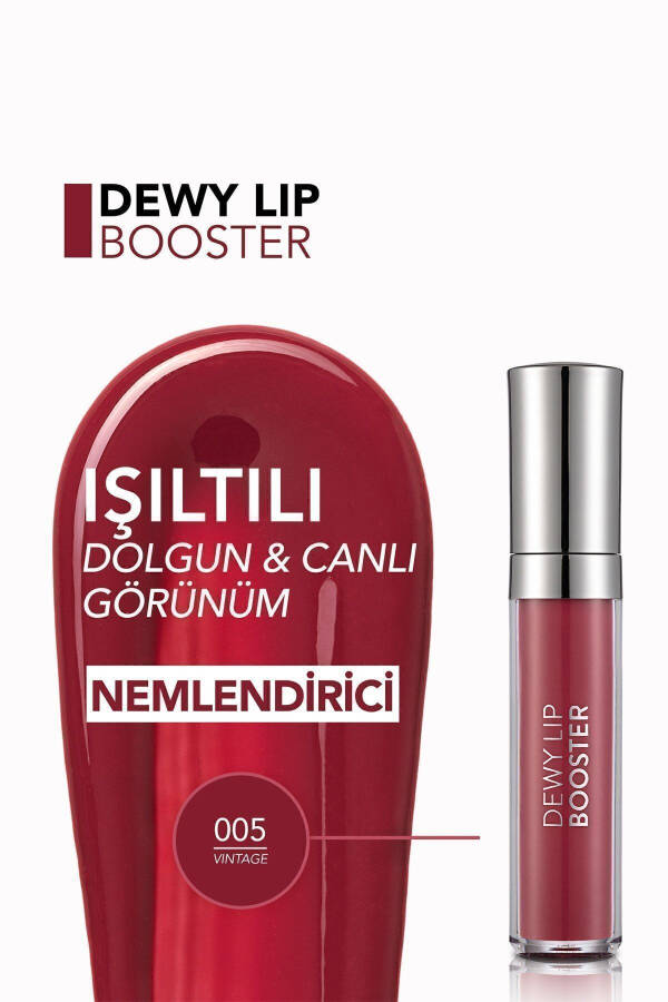 Увлажняющий блеск для губ с эффектом объема (ТЕМНО-РОЗОВЫЙ) - Dewy Lip Booster - 005 Vintage - 8690604619078 - 26