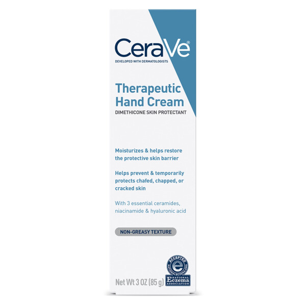 Увлажняющий крем для рук CeraVe Therapeutic, Нежирный, без отдушек, для сухой кожи, 3 унции - 9